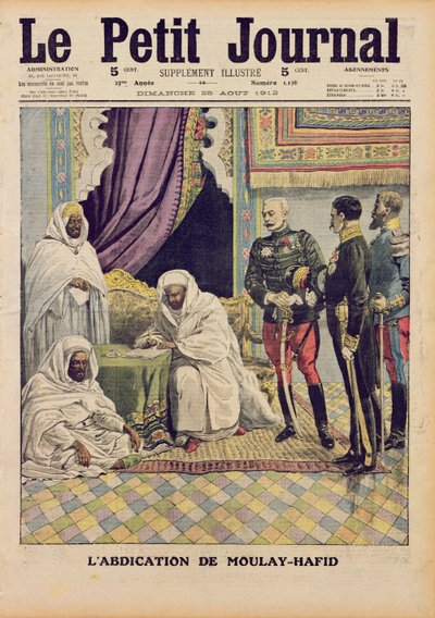 Abdankung von Moulay-Hafid, Sultan von Marokko, Titelillustration von 